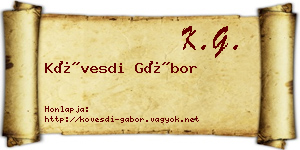 Kövesdi Gábor névjegykártya