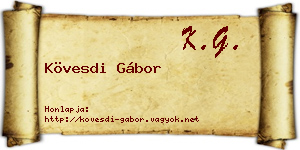Kövesdi Gábor névjegykártya